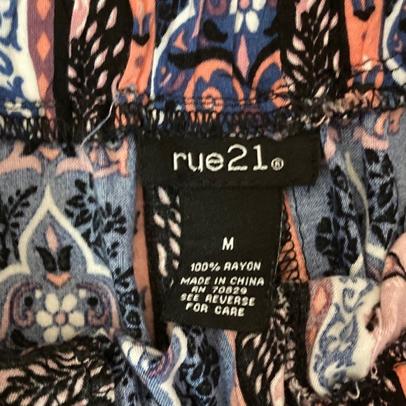 Rue 21 Bohemian Pink Printed Wide-Leg Pants - Picture 3 of 5